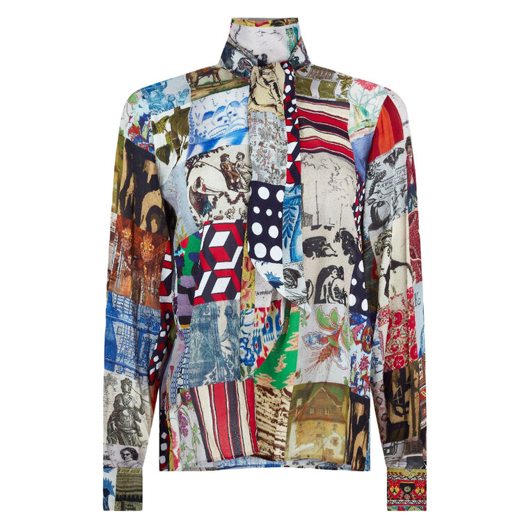 Bloomsbury Collage Slim Keith Tie Blouse image number null