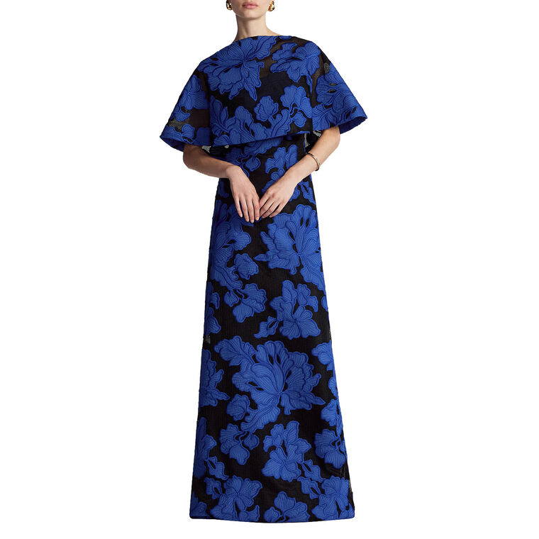 Floral Embroidered Lace Reversible Capelet image number null