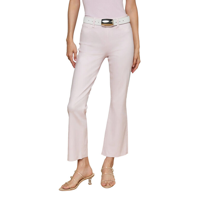 Kendra High-Rise Coated Cropped Flare Jean image number null