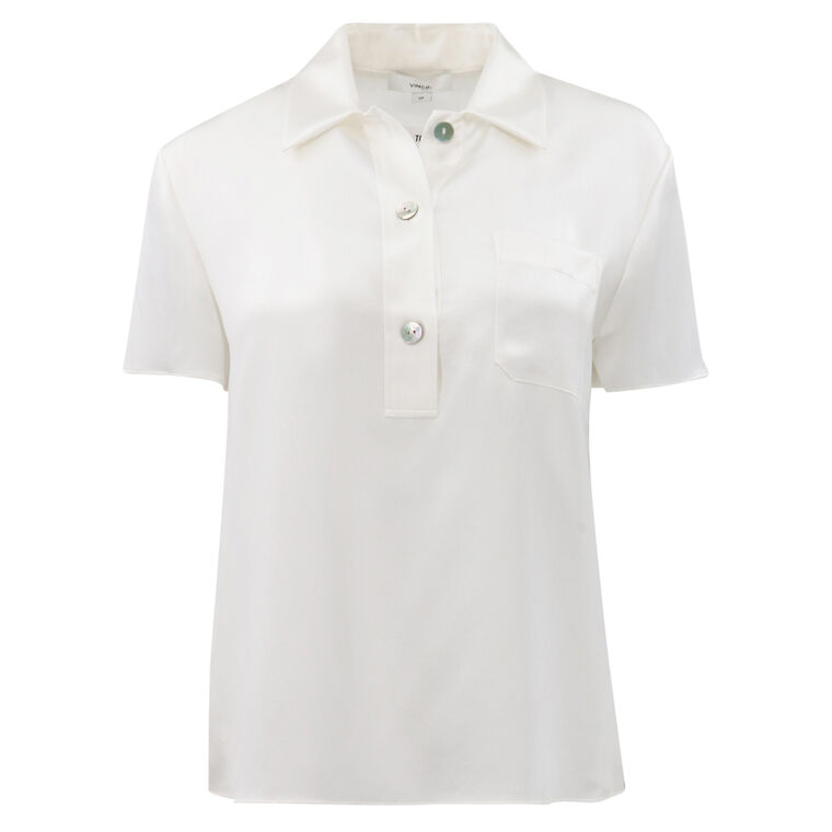 Silk Short-Sleeve Polo Shirt image number null