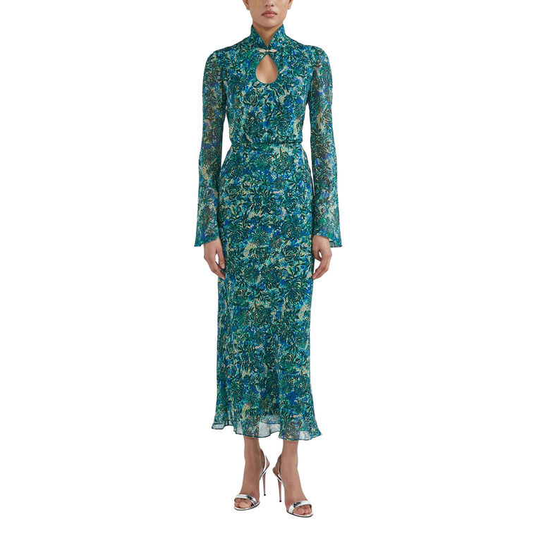 Domino B Long Sleeve Midi Dress image number null