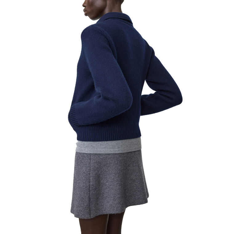 Lynna Collared Long Sleeve Cashmere Cardigan image number null