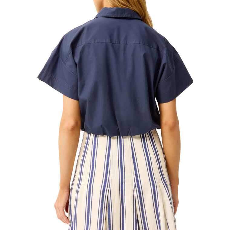 Sierra Short Sleeve Cropped Button-Up Top image number null