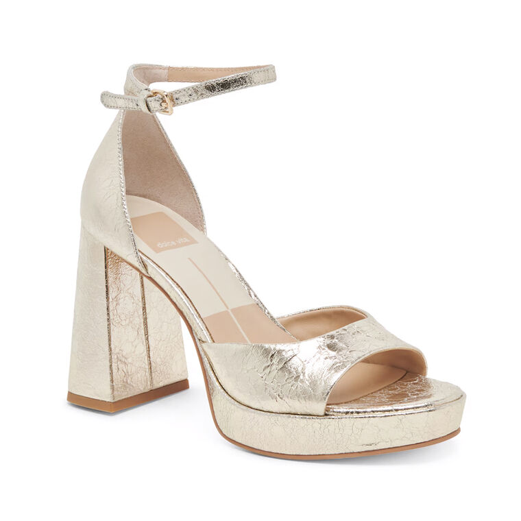 Pandro Distressed Leather Platform Heel image number null