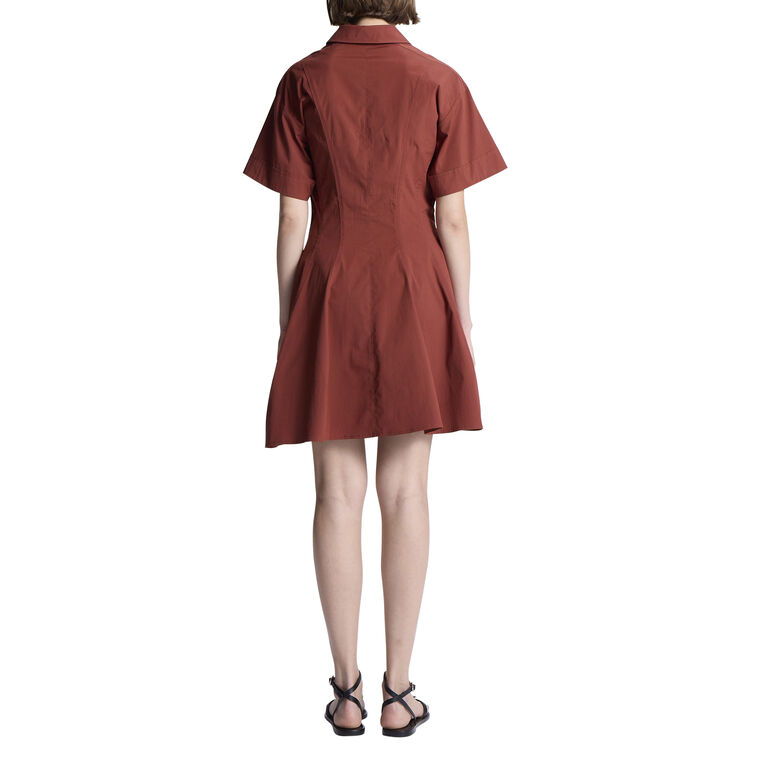 Dell Stretch Cotton Short Sleeve Mini Shirt Dress image number null