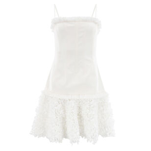 Amrisa Sleeveless Floral Applique Mini Dress