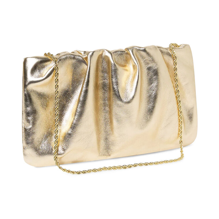 Serena Gathered Leather Clutch image number null