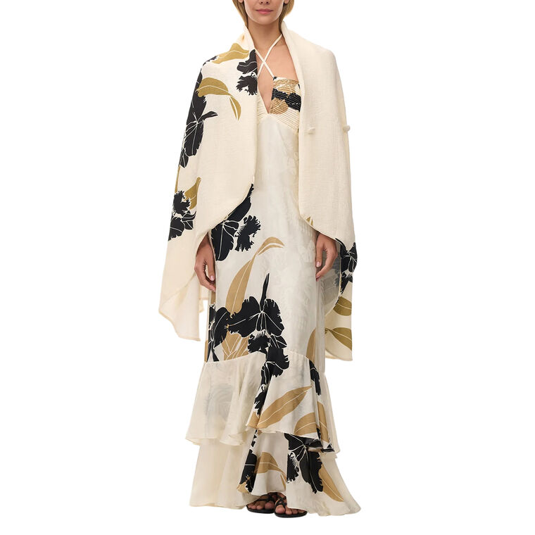 Sevillana Sleeveless Silk Jacquard Maxi Dress image number null