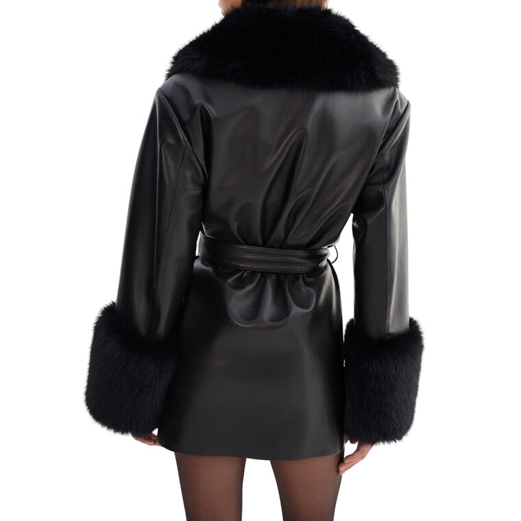 Rosabella Recycled Leather Mid-Length Coat image number null