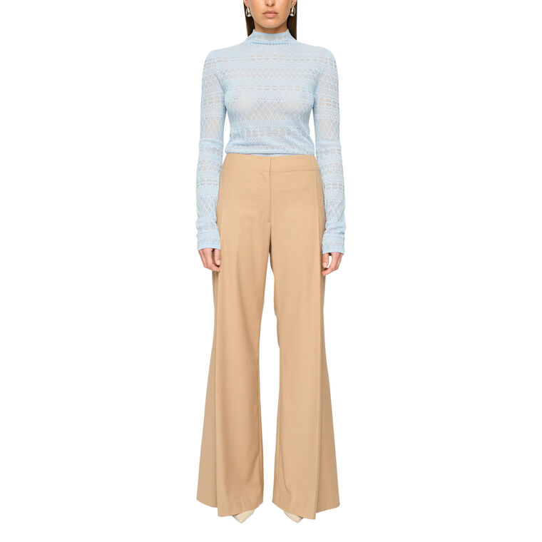 Blanca Long Sleeve Lace Knit Top image number null