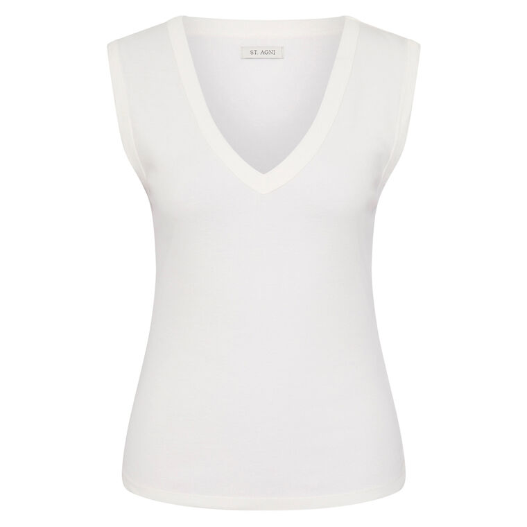 Organic Cotton Sleeveless Knit 90s Top image number null