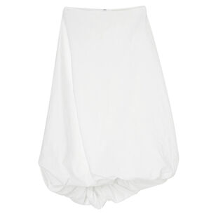 Twisted Crushed Cotton Midi Skirt