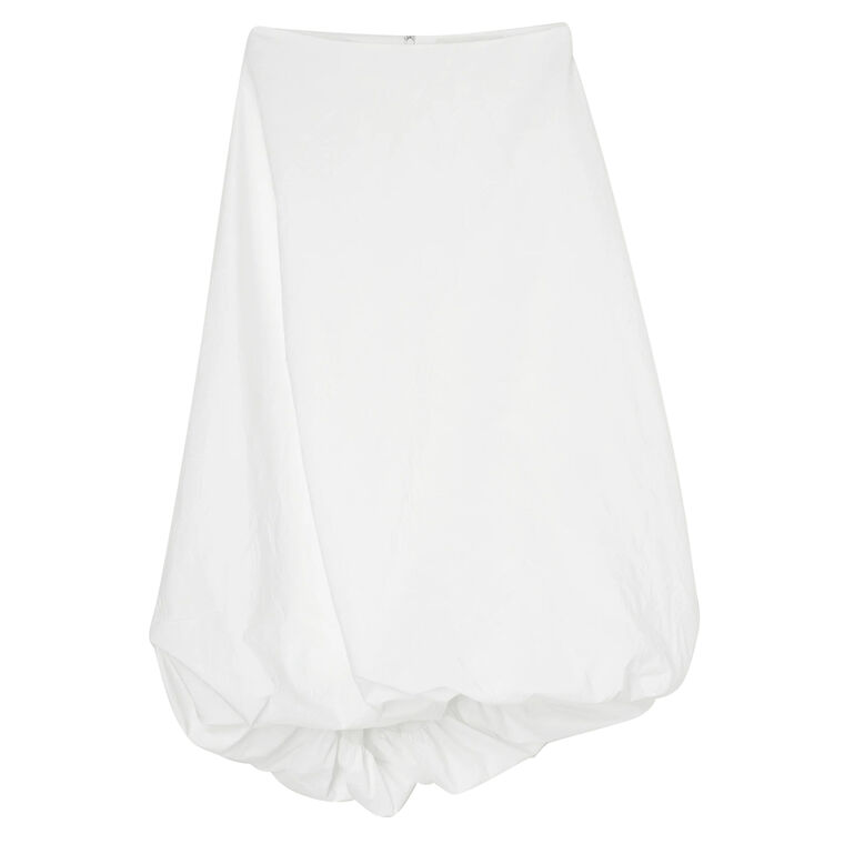 Twisted Crushed Cotton Midi Skirt image number null