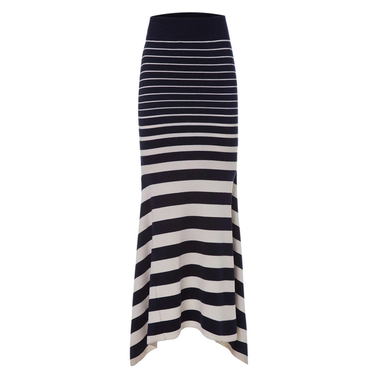 Ombre Stripe High Waist Knit Skirt image number null