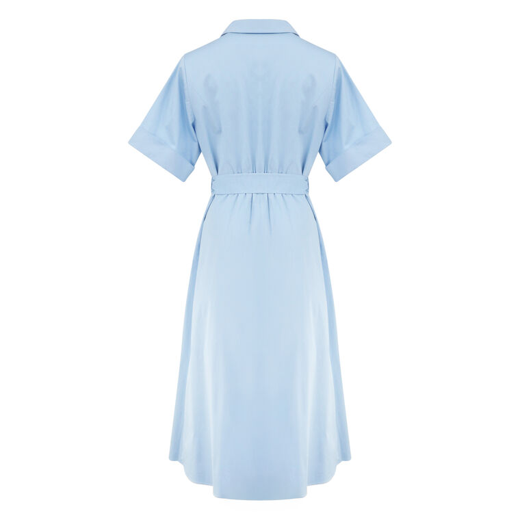 Willow Short Sleeve Belted Cotton Midi Dress image number null