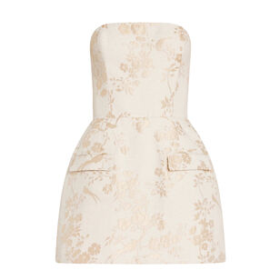 Bethany Strapless Jacquard Skort Romper