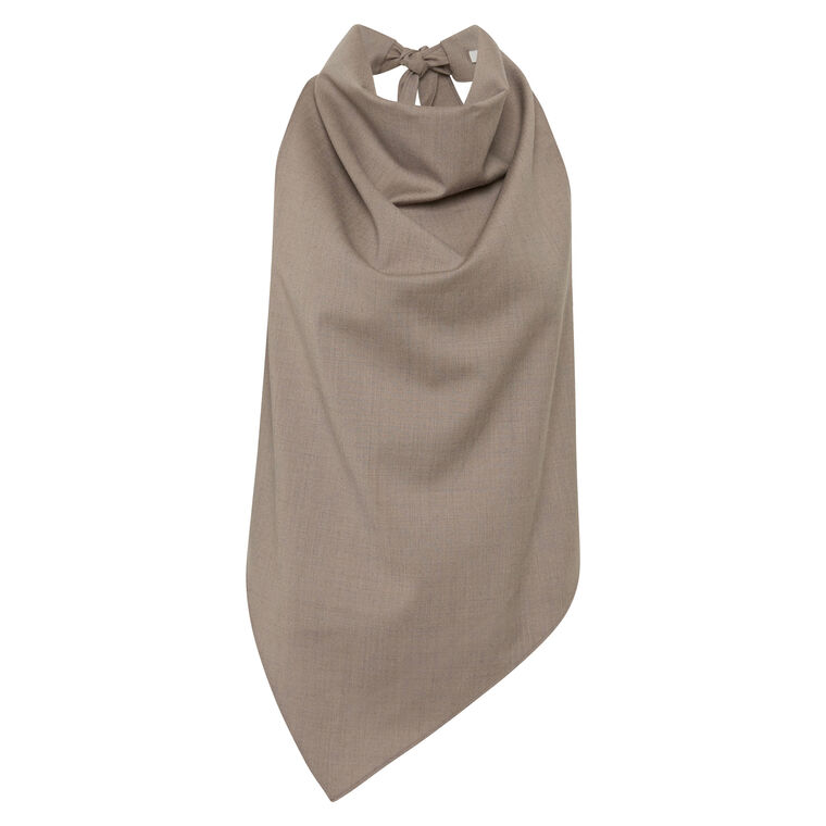 Sleeveless Wool Cowl Backless Top image number null