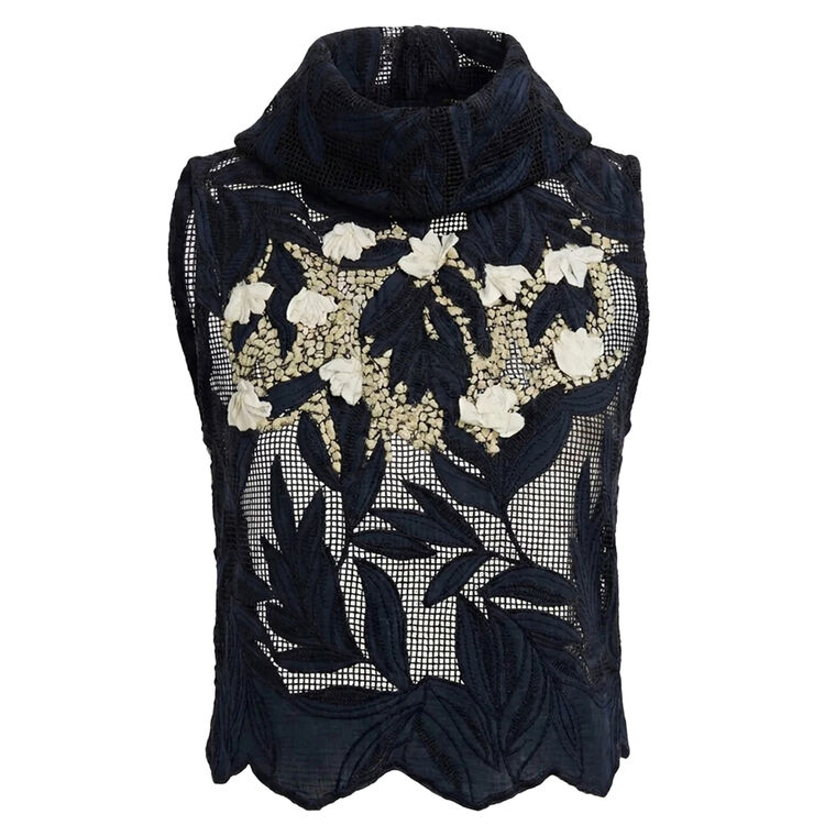 Sleeveless Zip-Front Top image number null