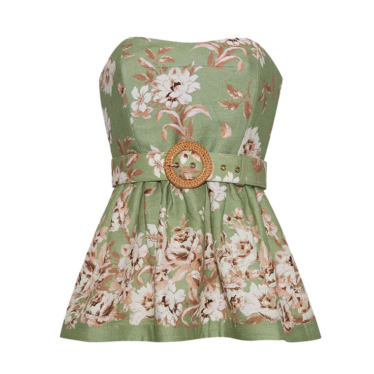 Tilda Strapless Belted Peplum Top image number null