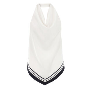 Nicola Sleeveless Bandana-Style Satin Top