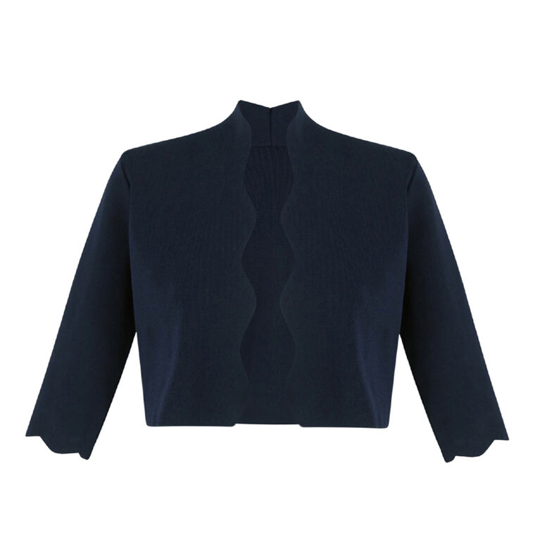 Scallop Trim Knit Bolero Cardigan image number null