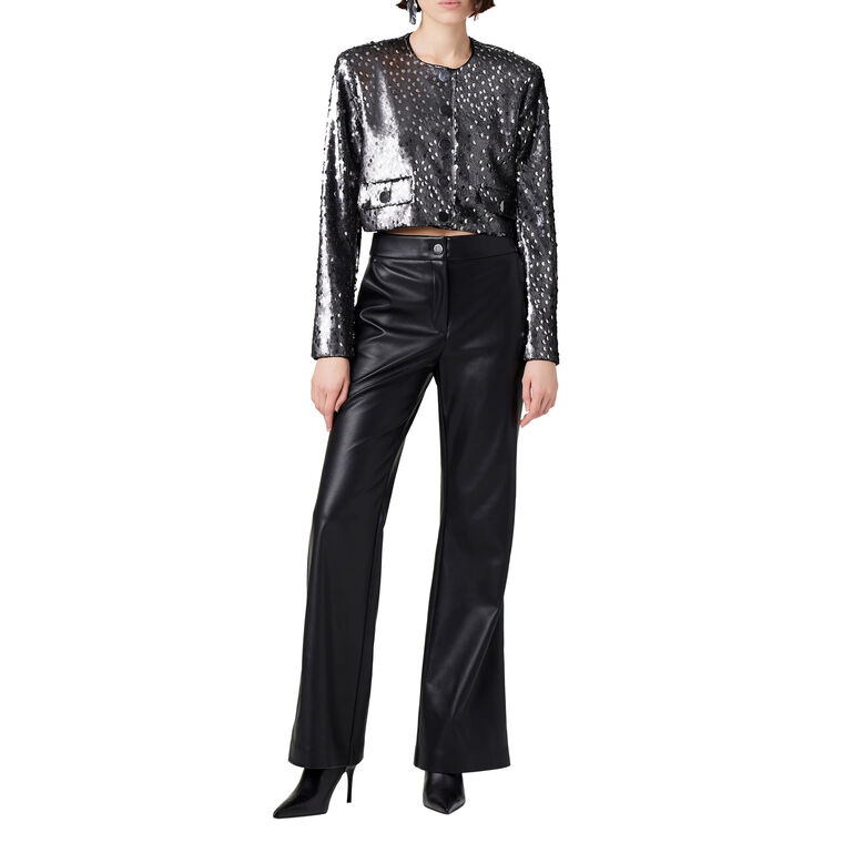 Gaia Flared Vegan Leather Pants image number null