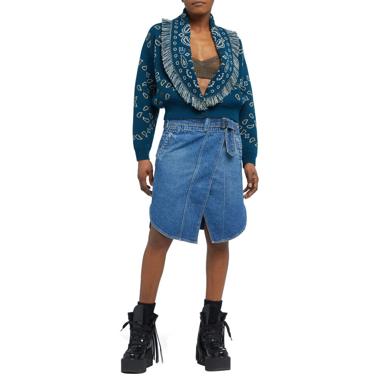 Bandana Jacquard Cardi-Bomber image number null