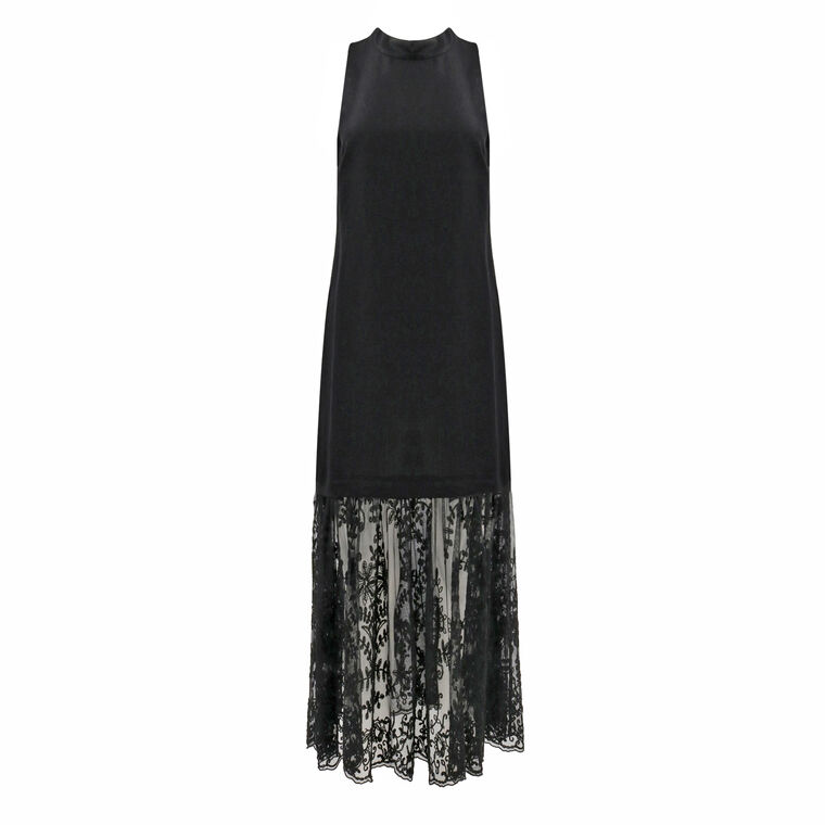 Marja Embroidery Mesh Combo Tank Midi Dress image number null