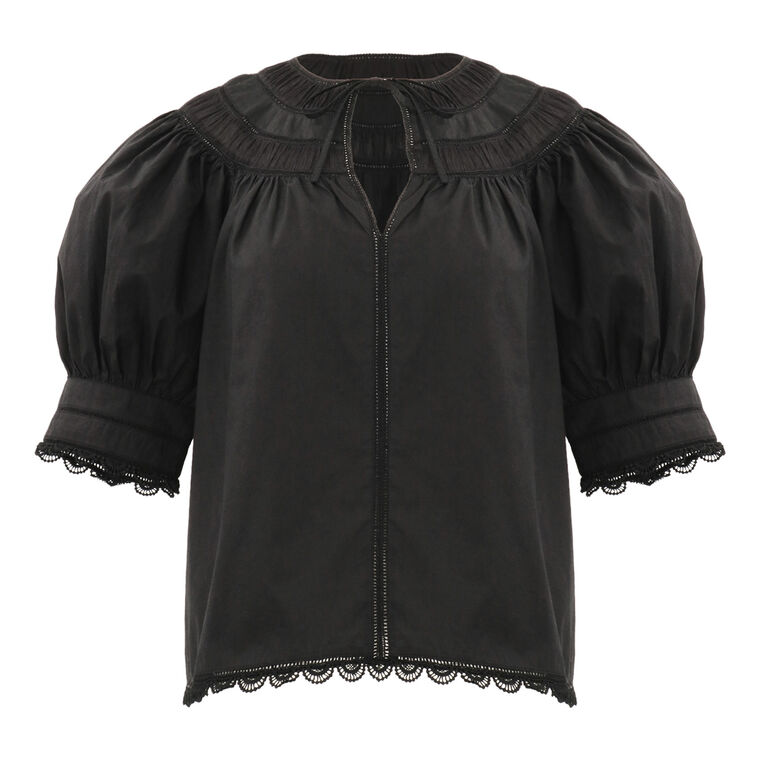 Dylan Puff Sleeve Poplin Top image number null