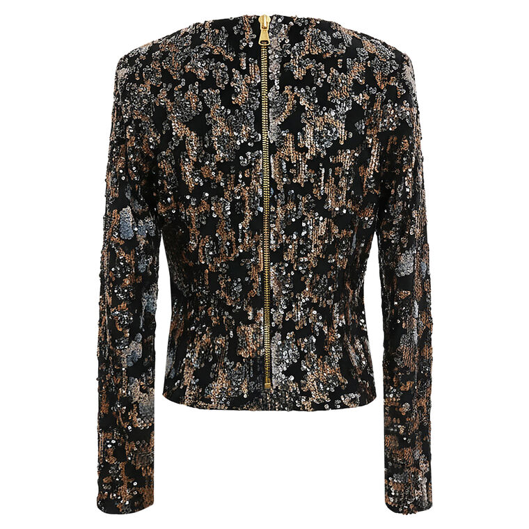 Kate Hybrid Long Sleeve Sequin Top image number null