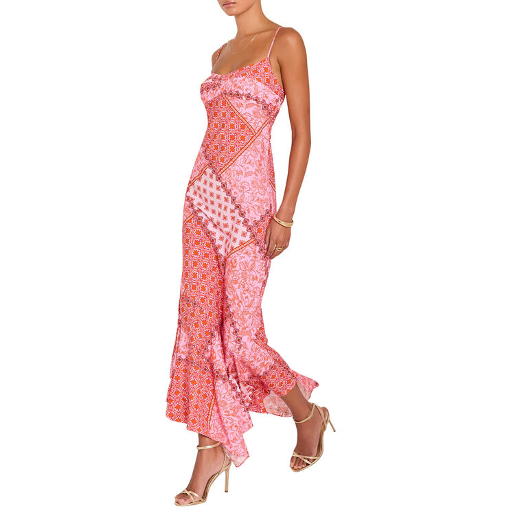 Kaysee Sleeveless Asymmetrical Hem Midi Dress image number null