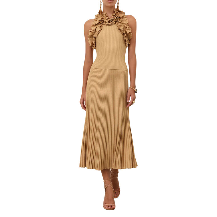 Luna Metallic Midi Skirt image number null