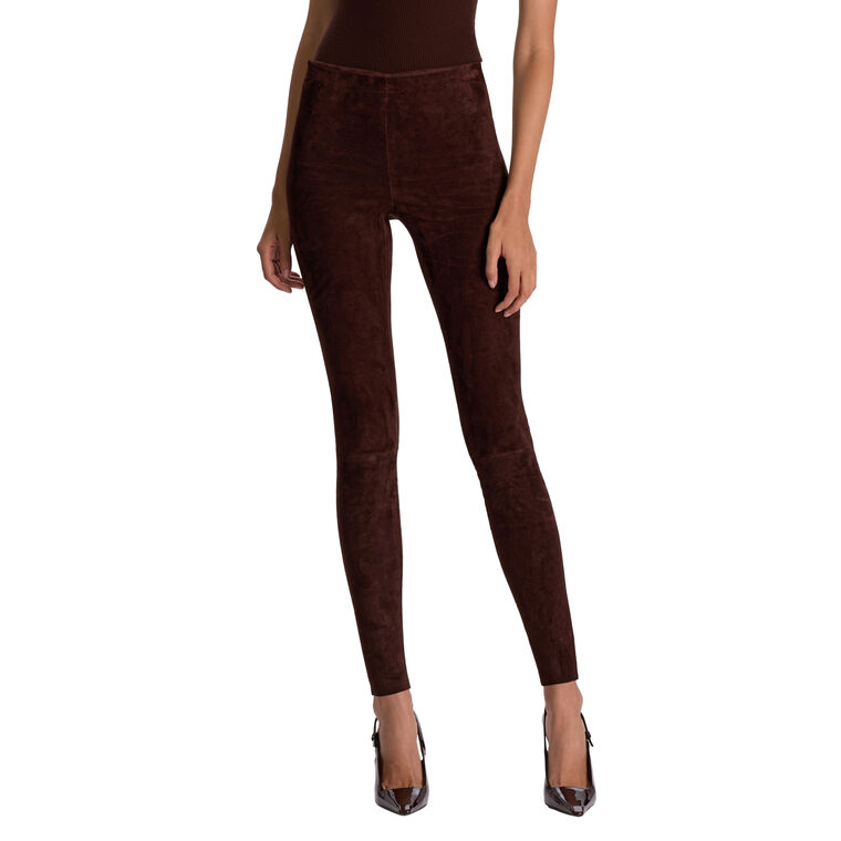 Lennox Mid-Rise Suede Legging image number null