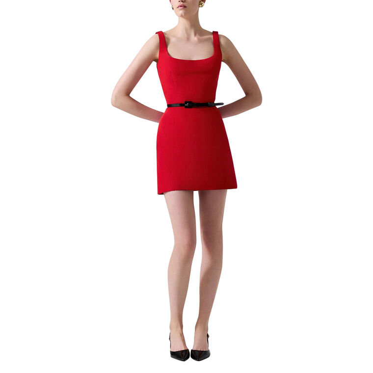 Thin Strap Scoop Neck Mini Dress image number null