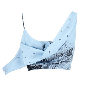 Sleeveless Printed Silk Scarf Top