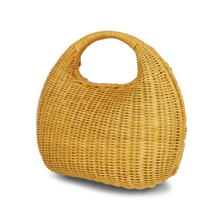 Michelle Flower Wicker Moon Bag image number null