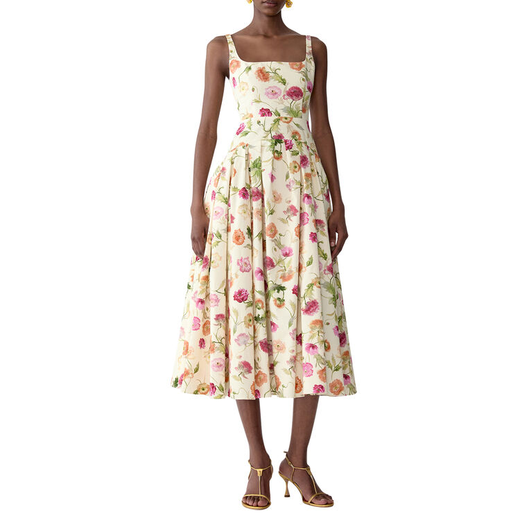 Sleeveless Scoop Neck Drop Waist Midi Dress image number null