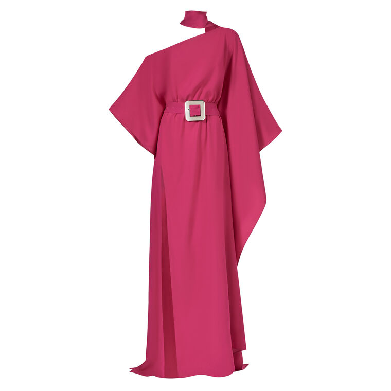 Taylor One-Shoulder Kaftan With Belt image number null