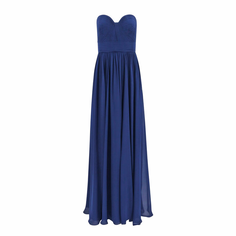 Silk Long Gown With Cape image number null