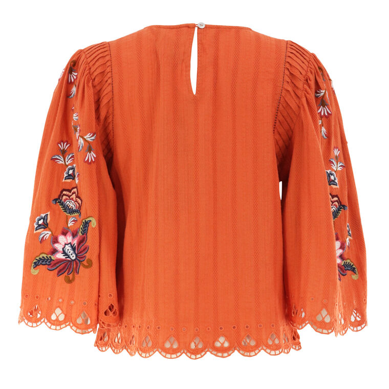 Boho Flowers Embroidered Blouse image number null