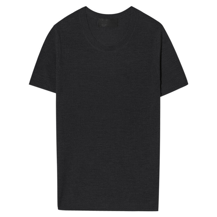 Hettie Short Sleeve Silk Knit Tee image number null