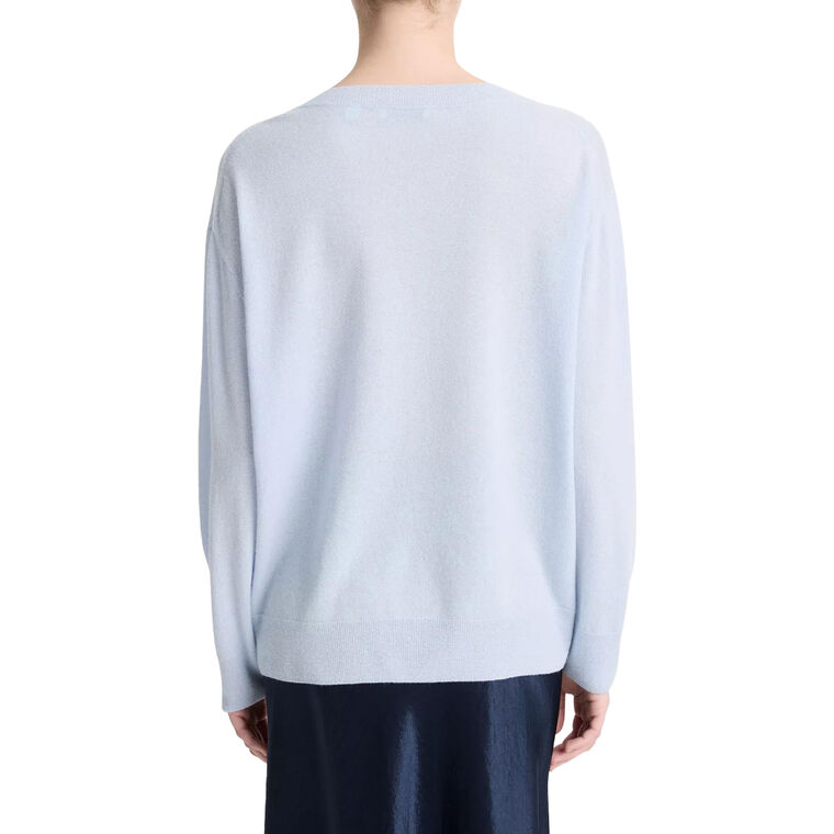 Cashmere-Silk Blend Deep V-Neck Sweater image number null