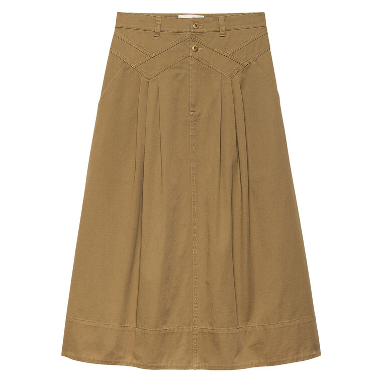 The Field Cotton Twill Midi Skirt image number null