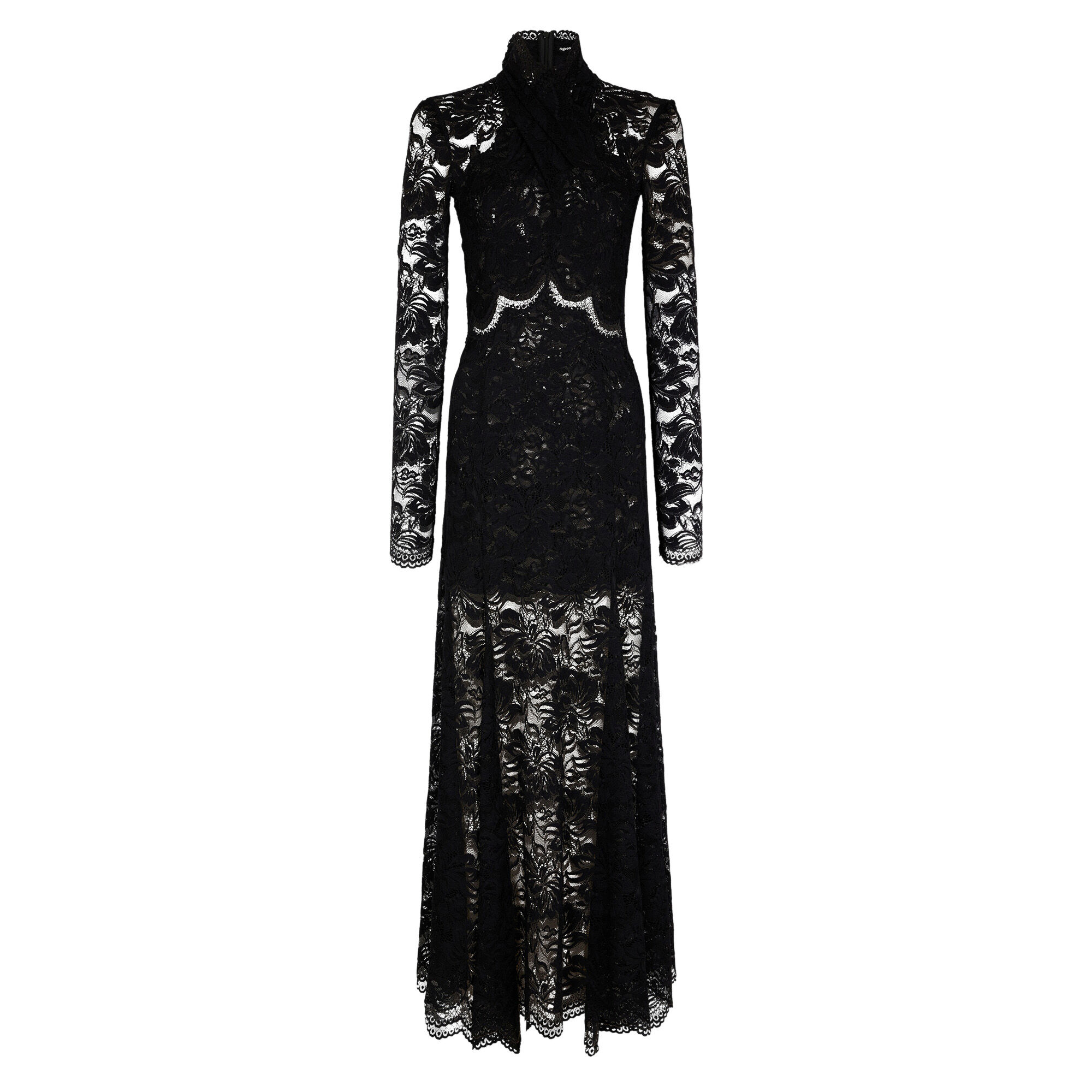 ワンピース TODO WAVE LONG-SLEEVE DRESS HIGH NECK Rabanne Long Sleeve Lace Turtleneck Dress | Tootsies