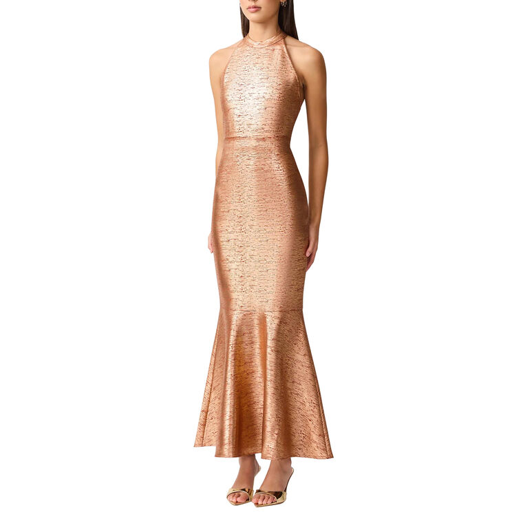 Rhian Metallic Halterneck Gown image number null
