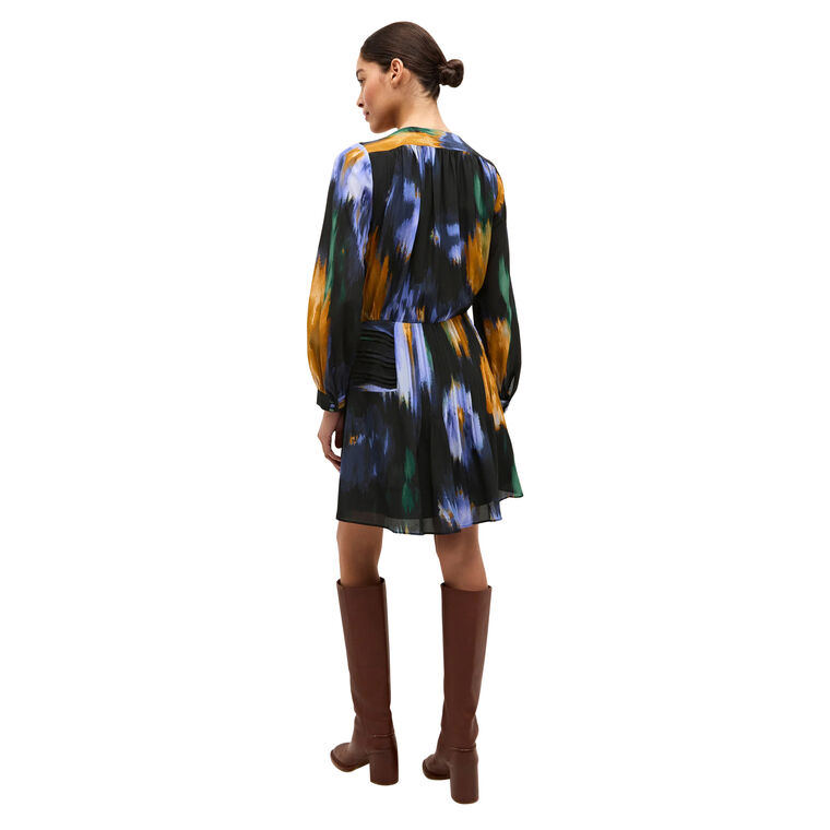 Vera Long Sleeve Silk Mini Dress image number null