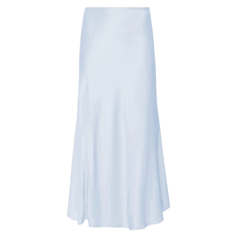 Satin Bias Slit Midi Skirt image number null