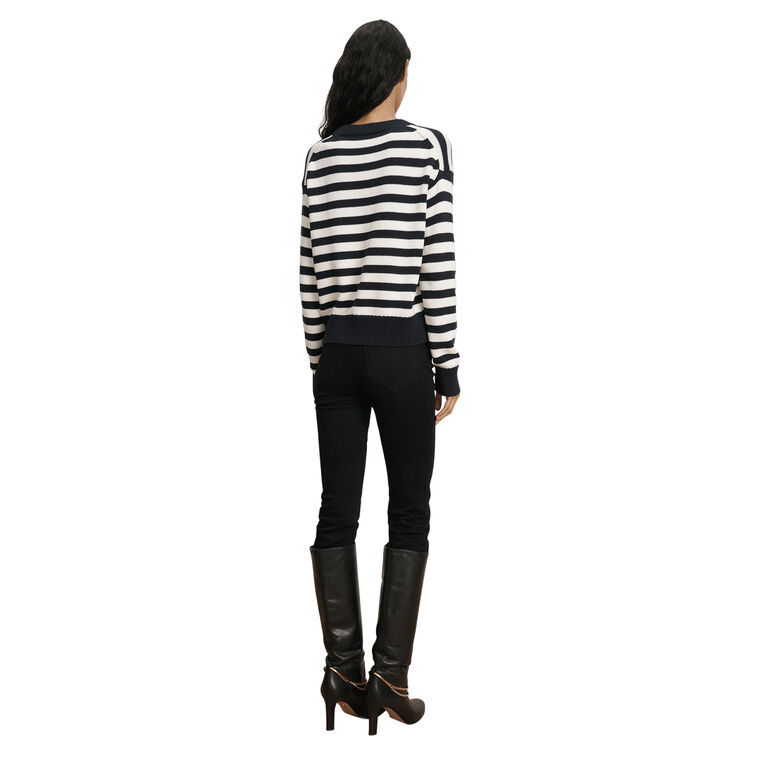 Emile Contrast Pocket Striped Pullover Sweater image number null
