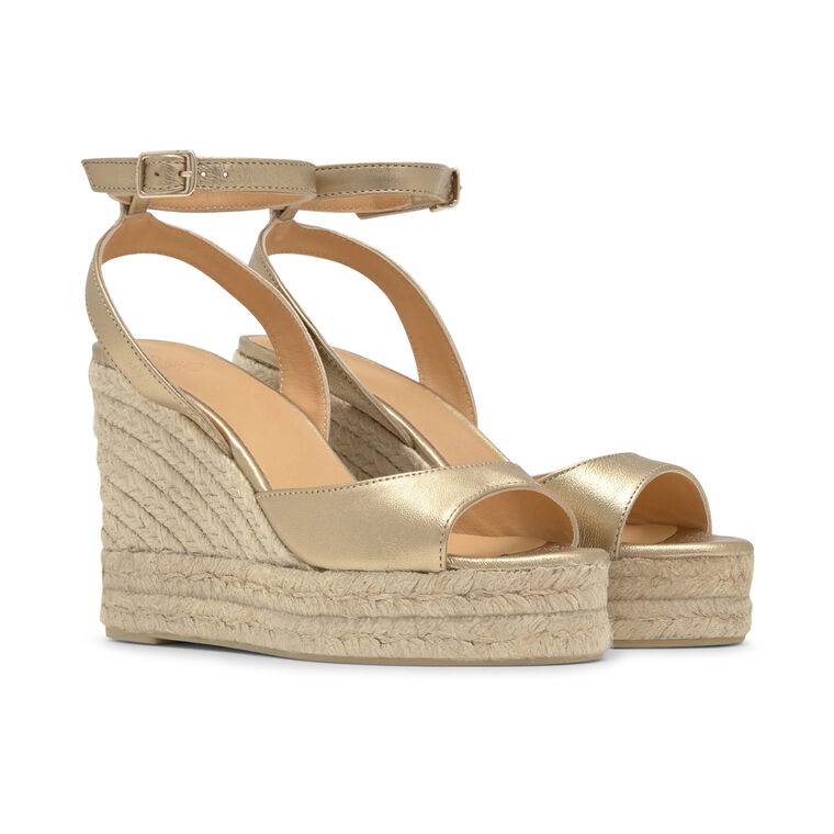 Blair Halo Strap Metallic Double Platform Wedge Sandal image number null