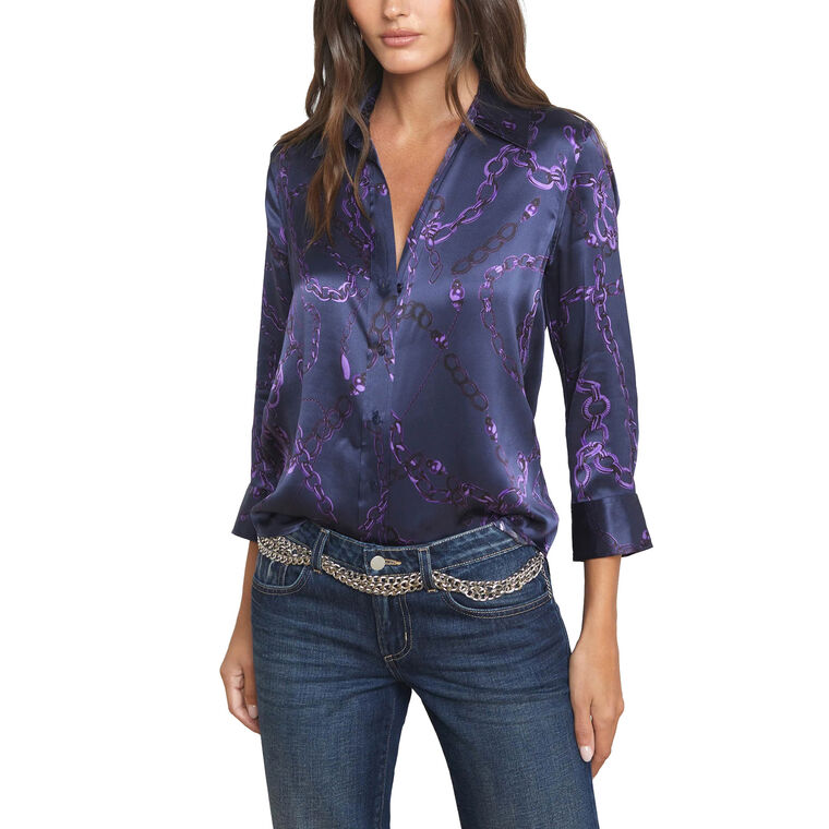 Dani 3/4 Sleeve Silk Blouse image number null